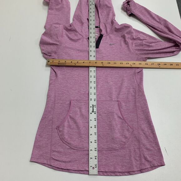 Nike Running Element Hooded Jacket Womens XS Purple Dri Fit Flat Seam Thumbholes - Picture 9 of 16